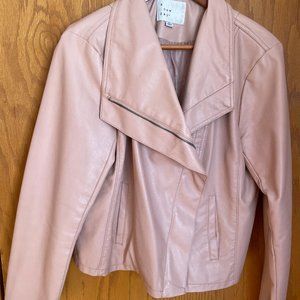 A NEW DAY Faux Leather Moto Jacket. Blush. Size L.